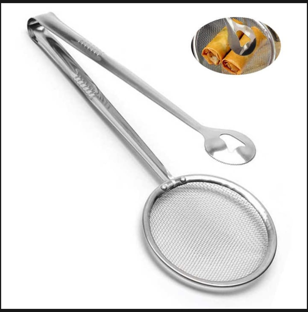 - Stainless Steel Frying Mesh Tong (with Shopper Packing)